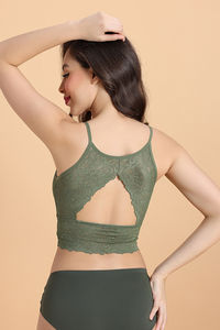 Zivame Double Layered Non Wired High Coverage Bralette - Four Leaf Clover — thumbnail 4